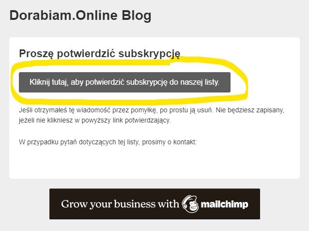 potwierdzenie zapisu na newsletter pl